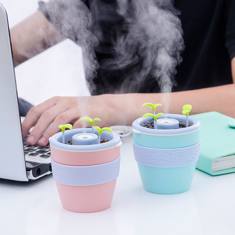 Cute Mini Anion USB Ultrasonic Nano Humidifier DIY Potting Planting Aroma Diffuser Air Purifier 