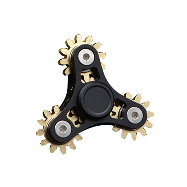 

ECUBEE EDC 4 Gear Hand Spinner Gadget Finger Spinner Fidget Focus Reduce Stress Gadget, Silver black