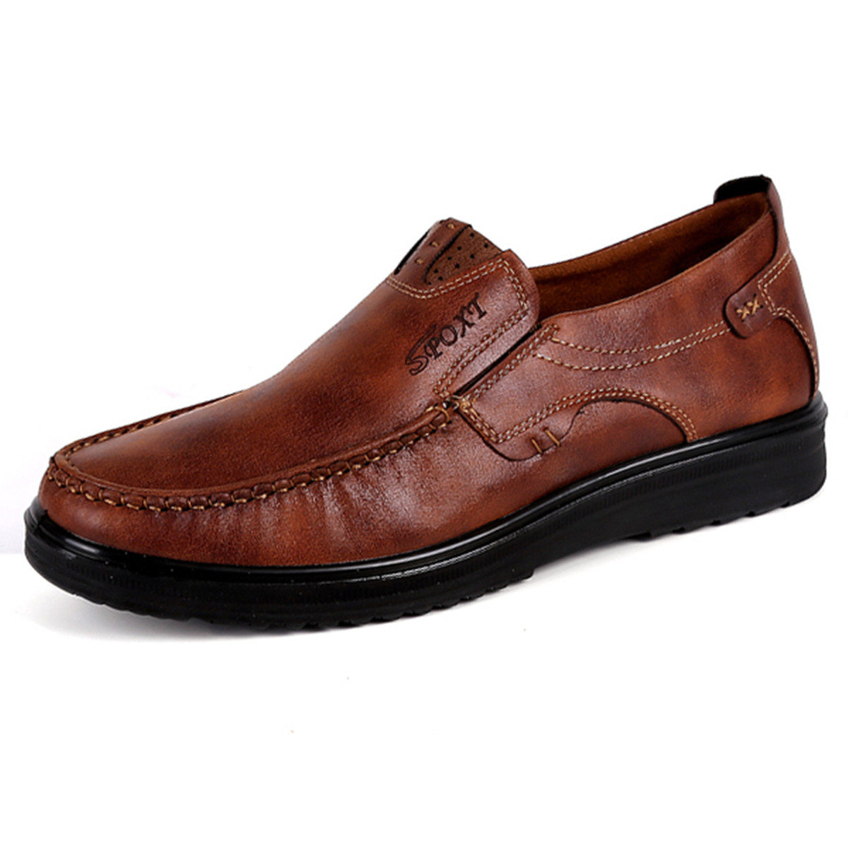 

Menico Men Large Size Soft Sole Casual Shoes, Black brown khaki