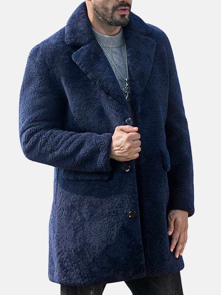 

Men's Winter Comfy Woolen Jacket, Dark blue camel black