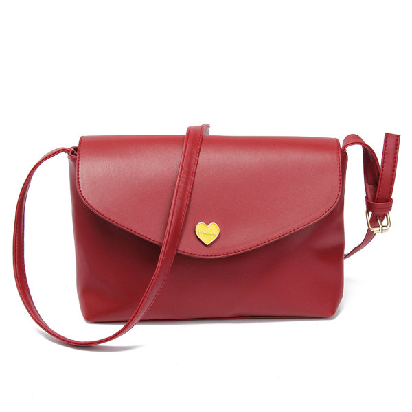 Stylish Lovely PU Leather Heart Envelope Shoulder bag Crossbody Bag