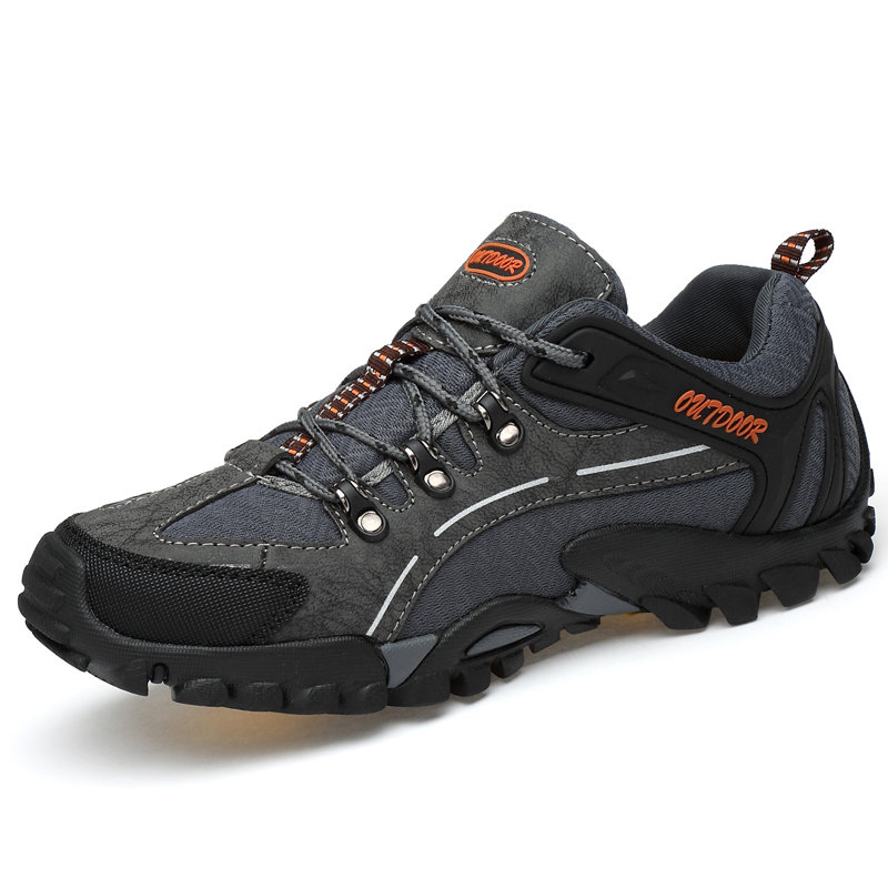 

Men Outdoor Anti-collision Wearable Hiking Shoes, Black grey