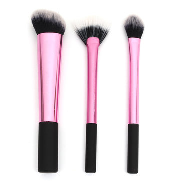 3Pcs Pink Makeup Brushes Set Eyeshadow Powder Face Brush