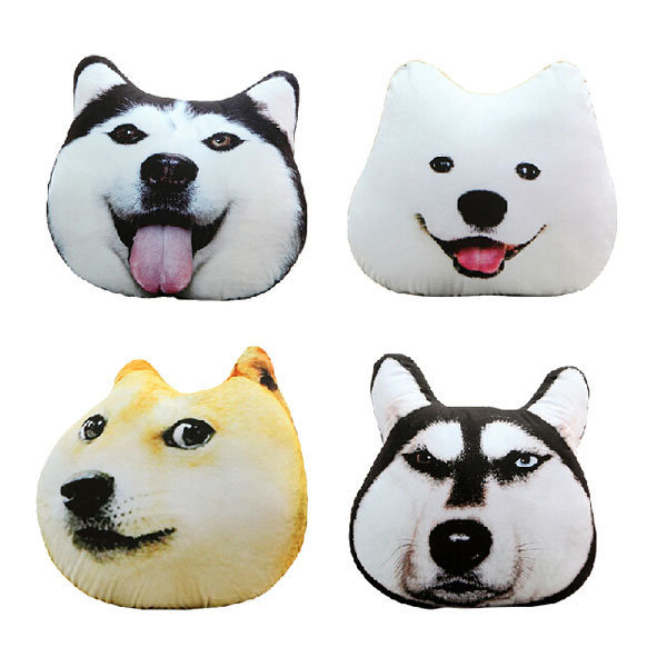 

Plush 3D Printed Samoyed Husky Doge Dog Throw Pillow Alaska Dog Cushion, White