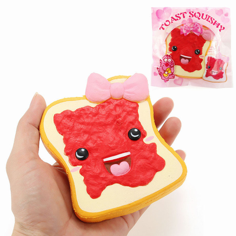 

Connie Squishy Toast Slice With Jam Bread 10cm Slow Rising With Packaging Collection Gift Soft Toy