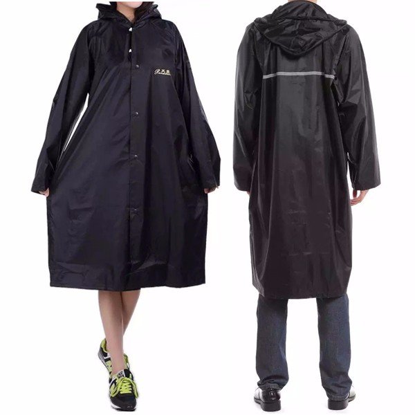 

Adult Outdoor Raincoat Long Poncho Hood Thicker Reflective Types Design Work Travel Rainwear, White