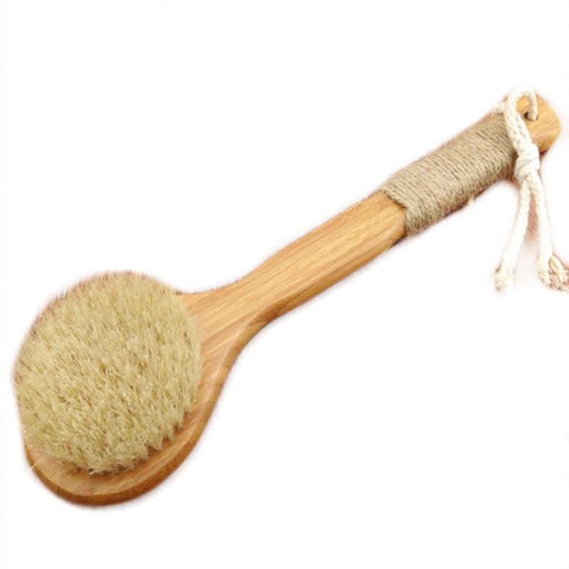 

Honana Natural Bristle Cleaning Brushes Long Anti-slip Handle Wooden Spa Shower Body Brush Massage Bath Brush Health Care Bath Brush for Bath Body Scrub