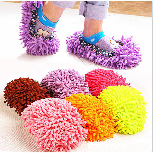 

1 Piece Mop Shoe Cover Dusting Floor Cleaner Cleaning Lazy Slippers, Purple royal blue pink yellow coffee blue green rose dark green