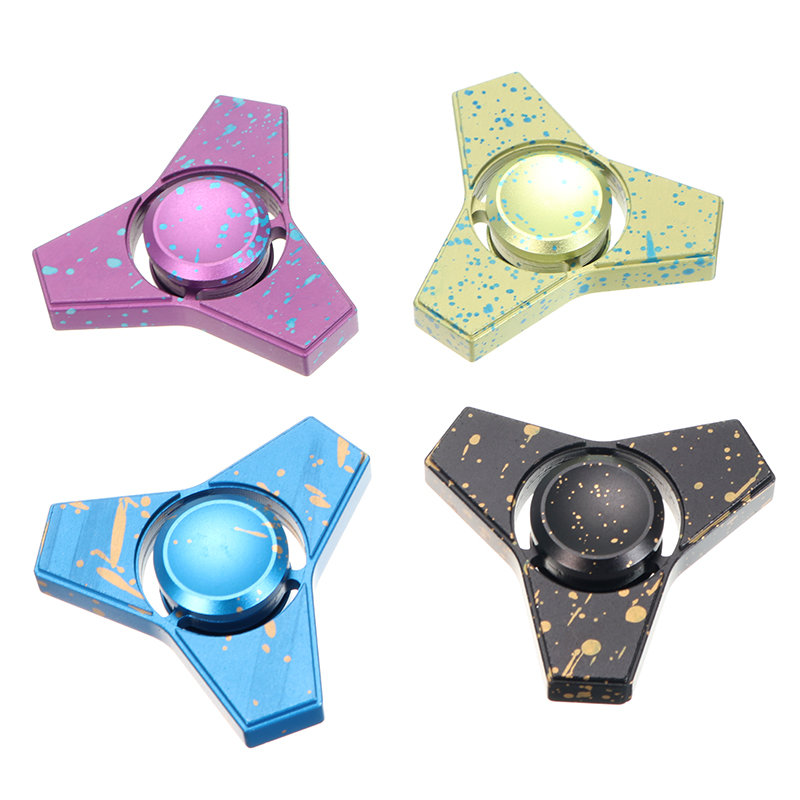 

Colorful Camouflage Fidget Hand Spinner ADHD Autism Fingertips Fingers Gyro Reduce Stress Toys, Purple blue black green