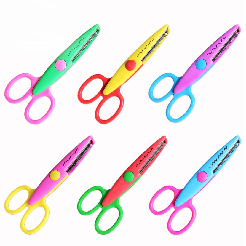 

Decorative DIY Zig Zag Sewing Scissors Mini Curly Shears Creative Edge Wave Flower For Crafts Fabric, White