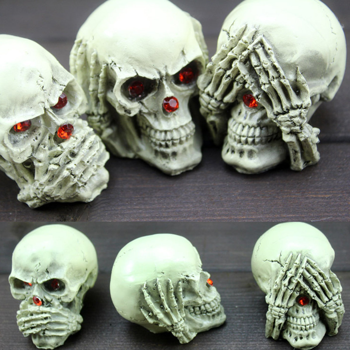 

3PCS Halloween Party Resin Skeleton Toys