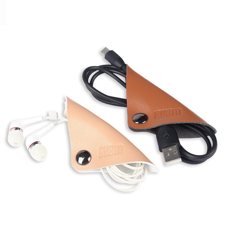 

2Pcs Magnetic Leather Cable Straps, Pink white nude blue gray brown royal blue black