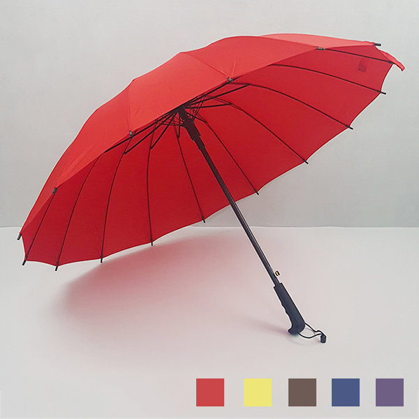 

5 Color Auto Open Golf Umbrella Strong Windproof Outdoor Stick Umbrellas Rainy Parasol With 16 Ribs, Coffee yellow red dark blue dark purple