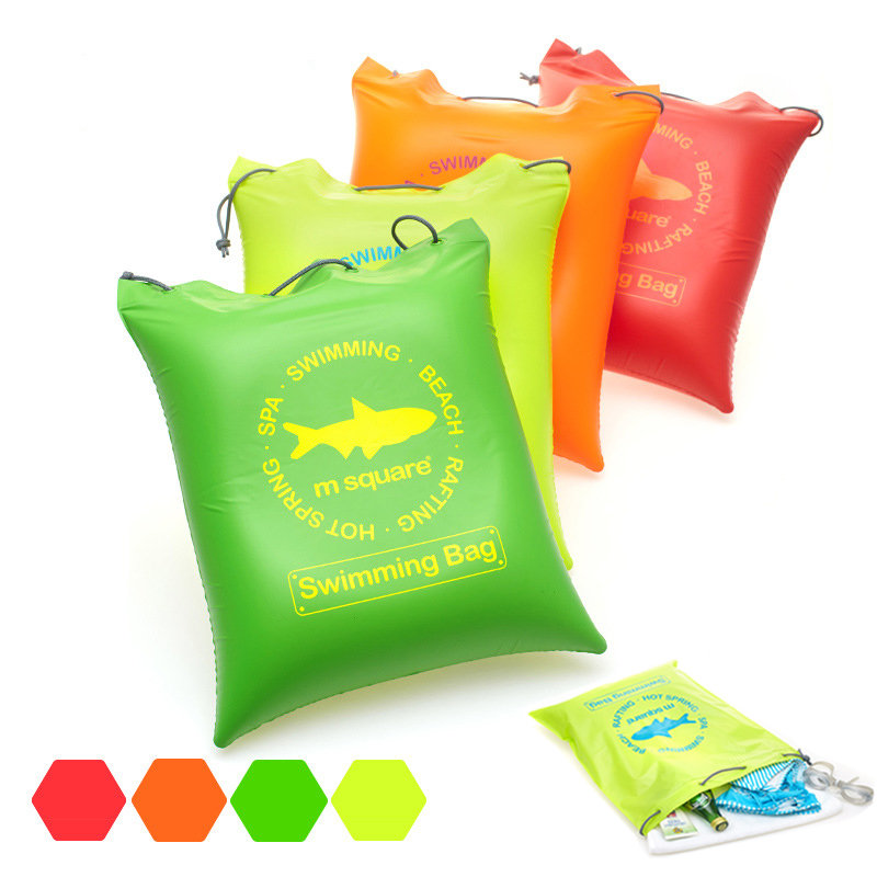 

Honana WX-P8 Outdoor Travel Waterproof Inflatable Air Cushion Pad Pillow Beach Bag Storage Organizer, Orange green yellow red