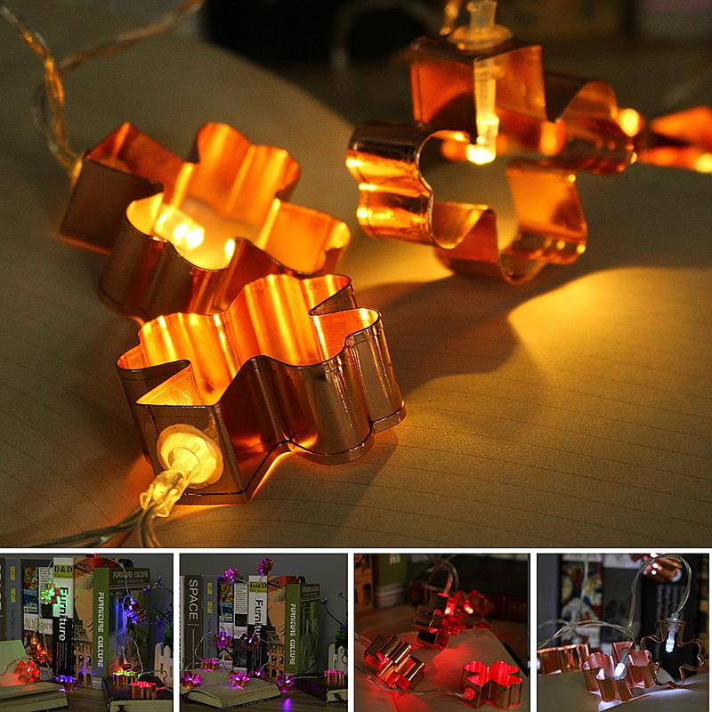 

Battery Powered 1.8M LED Iron Flower Fairy String Light Holiday Wedding Party Decor, Multi color purple red warm white white