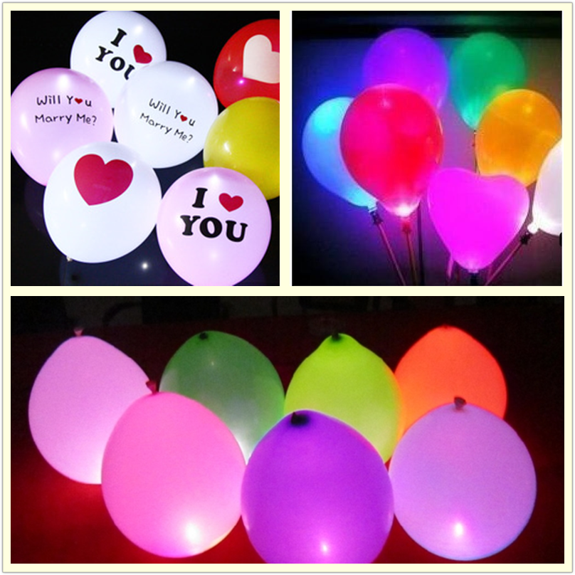 

25pcs 1.7cm Round LED Balloon Light Lamp Glowing Balloon Birthday Wedding Party Decoration, White colorful red yellow blue