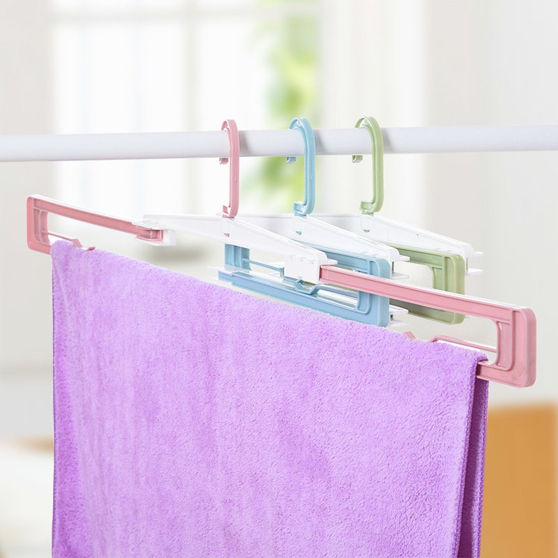 

Folding Portable Travel Hanger Racks, Blue green pink