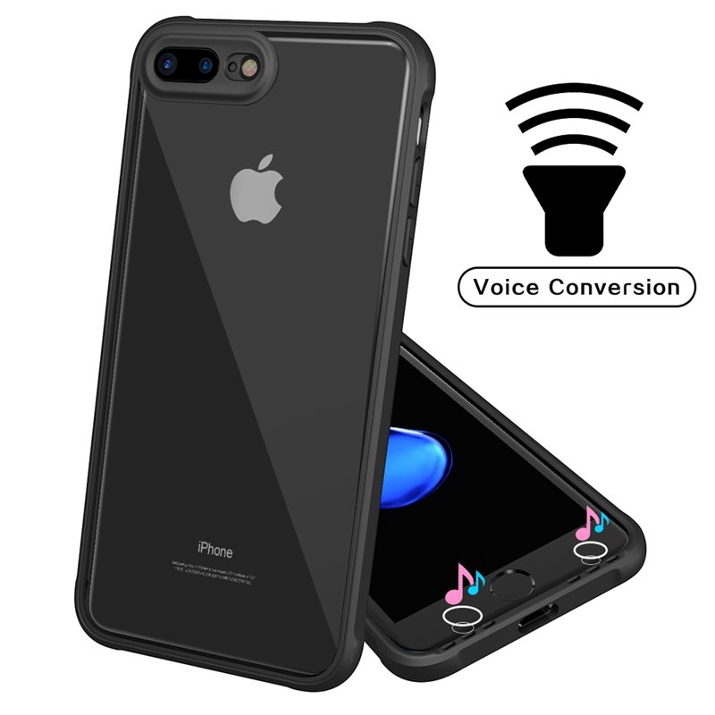 

Air Cushion Voice Conversion Transparent Acrylic+TPU Shockproof Case For iPhone 7 Plus, Transparent black black rose gold transparent