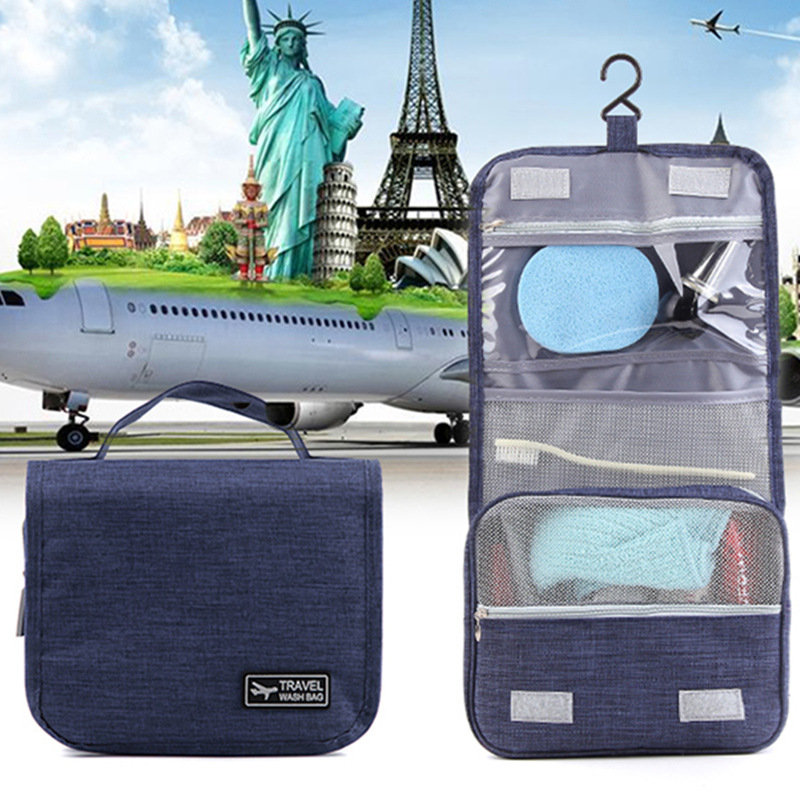 

Honana HN-TB056 Portable Cosmetic Storage Bag Travel Toilet Hanging Bag Makeup Organizer Case Pouch, Wine red rose navy grey green