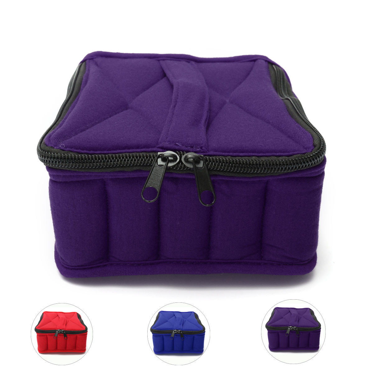 

Essential Oil Portable Travel Holder Case Bag Hold 30Pcs 15ml Bottles Organizer Case, Purple blue red
