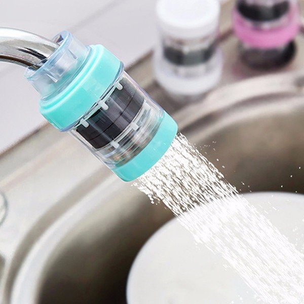 

Mini Magnetization Water Purifier Kitchen Bathroom Faucet Water Filter Strainer, Pink blue