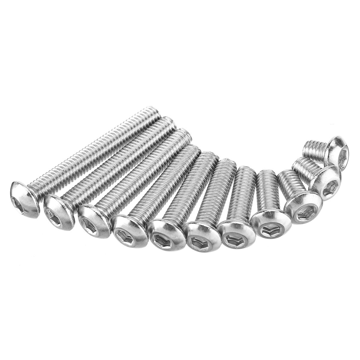 

50pcs Metric M3 Stainless 4-22mm A2 Button Head Screw Bolt, White