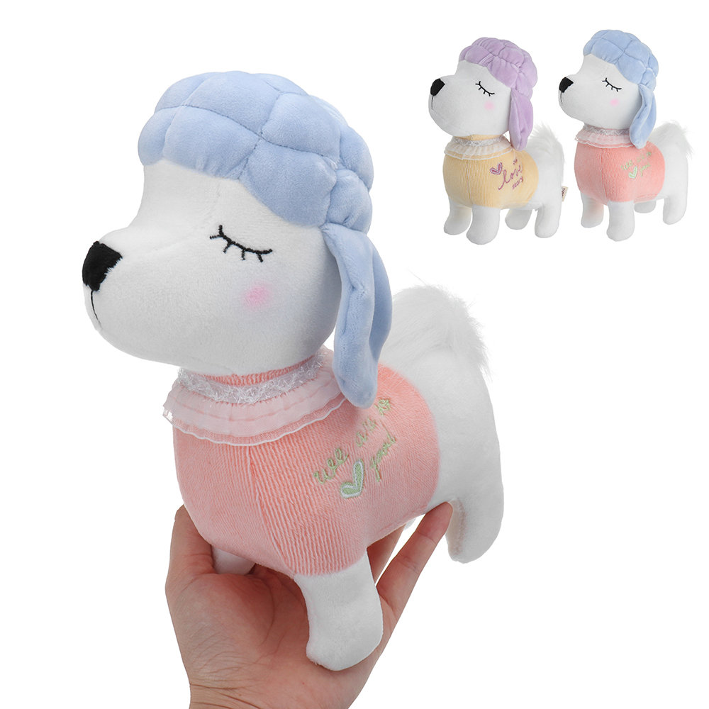 

Poodle Dog Plush Toy, Blue pink purple