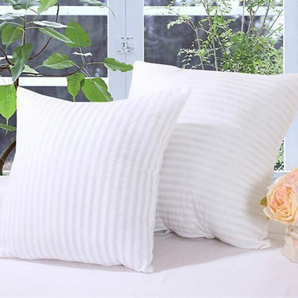 

2 Size Striped Vacuum Compression Pillow Core Square Pillow Inner Cushion Insert Sofa Decor, White