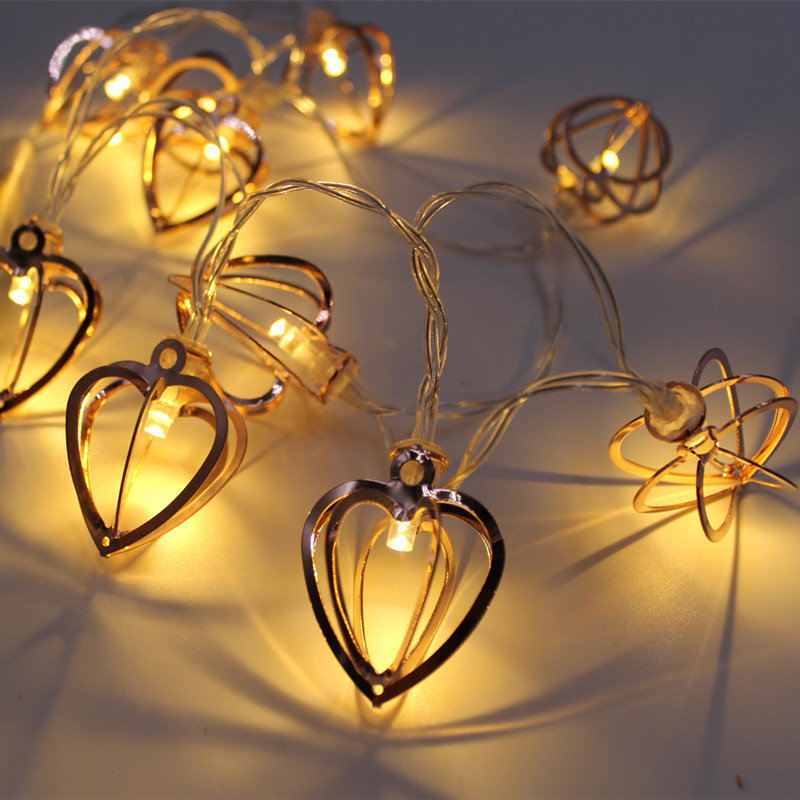 

KCASA KT-4 Halloween Decorative Heart-Shaped Lights 1 Meter 10 Lights