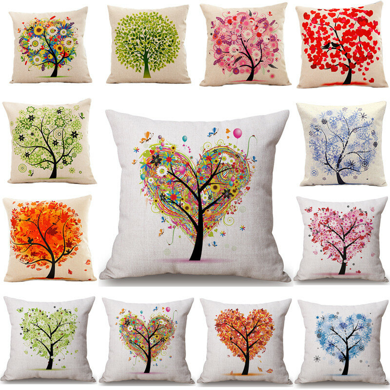 

Tree Decorative And Homing Season Life Pillowcase, White