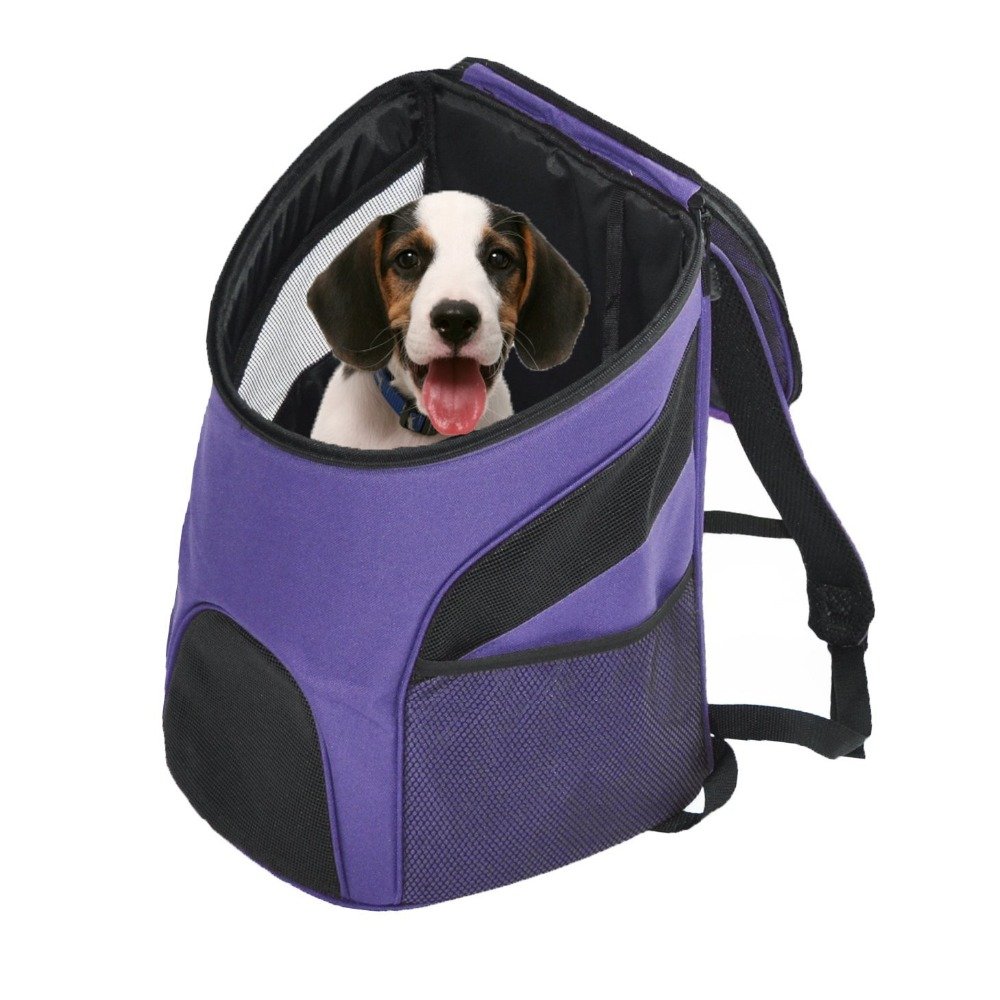 

Pet Carrier Premium Travel Outdoor Mesh Backpack Carry Bag, Lake blue grey black purple