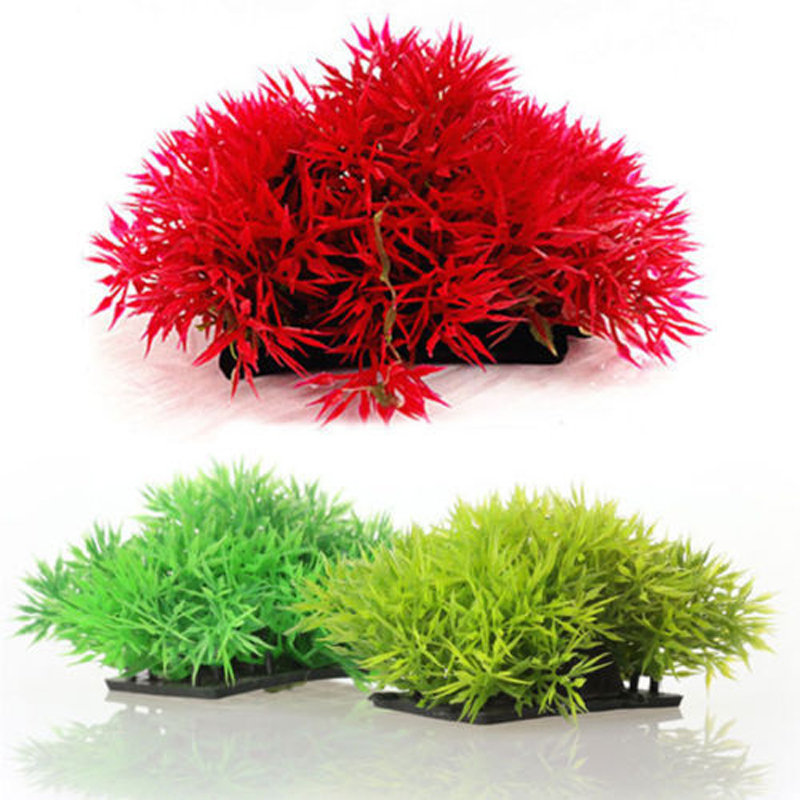 

Artificial Grass Aquarium Decor Water Weeds Ornament, Yellow red green