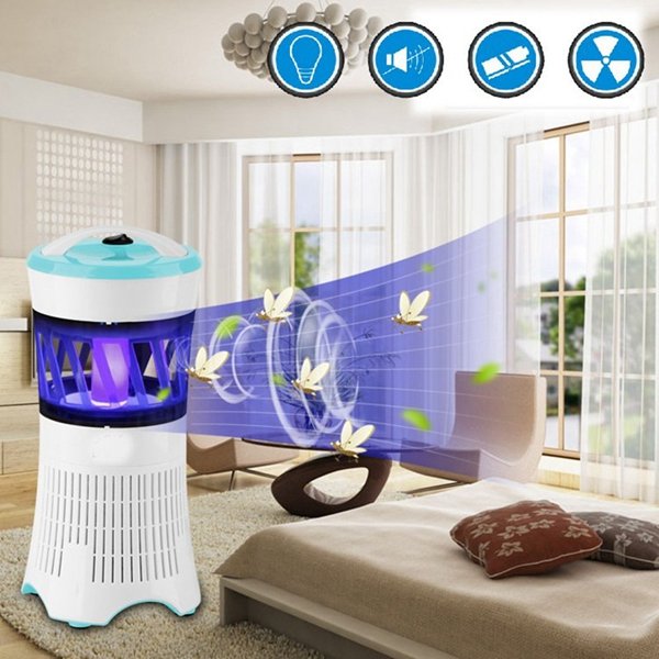 

LED Flying Insect Killer Lamp Electric Zapper Bug Mosquito Fly Wasp Trap Pest Control, Green blue