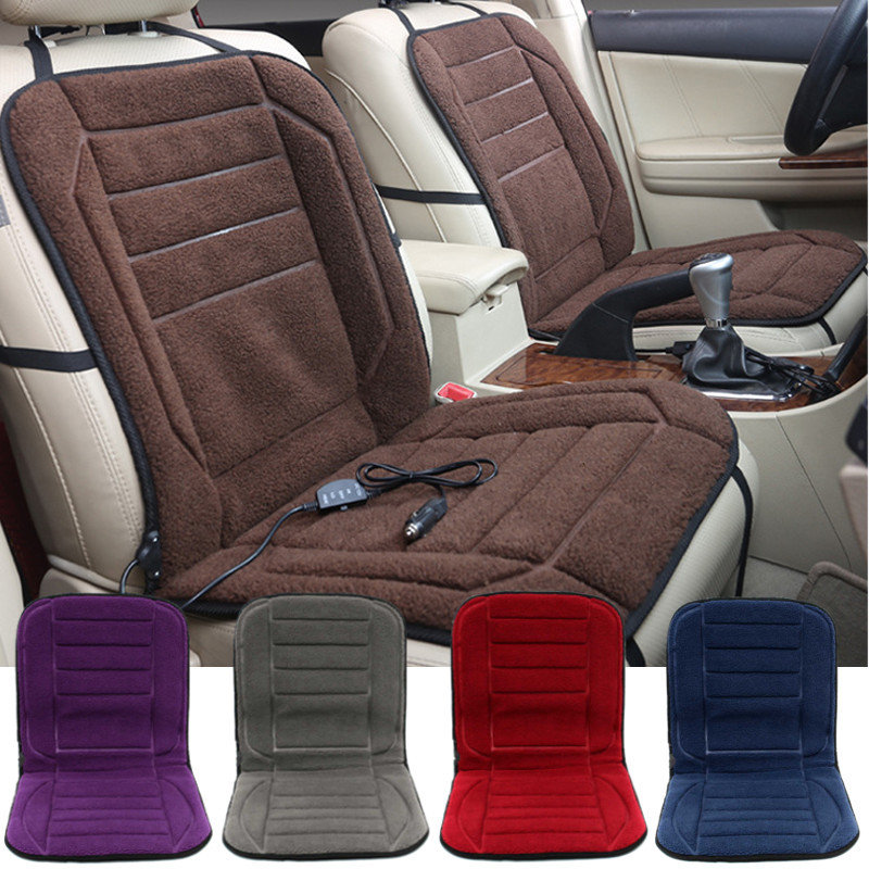 

12V Winter Car Seat Heated Cushion Heating Warmer Pad With Hi/Lo Adjustable Switch Chair Cover, Darkblue coffee purple