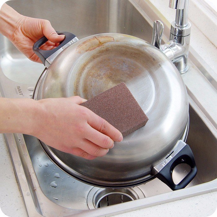 

Magic Emery Sponge Brush Eraser Cleaner Kitchen Rust Cleaning Tool, White