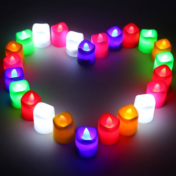 

24pcs Multi-color LED Flameless Romantic Tea Light Candle Lamp Wedding Party Decor