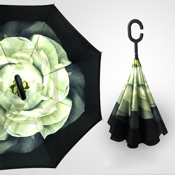 

Reverse Double Layer Foldable Umbrella, White