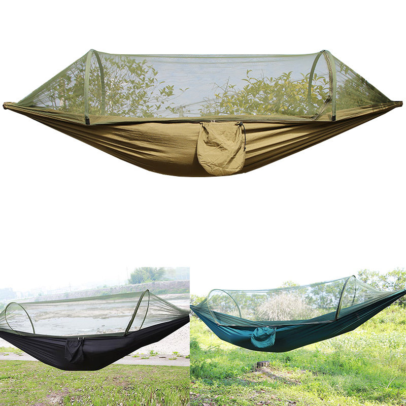 

Outdoor Camping Automatic Open Hammock, Green blue black army green