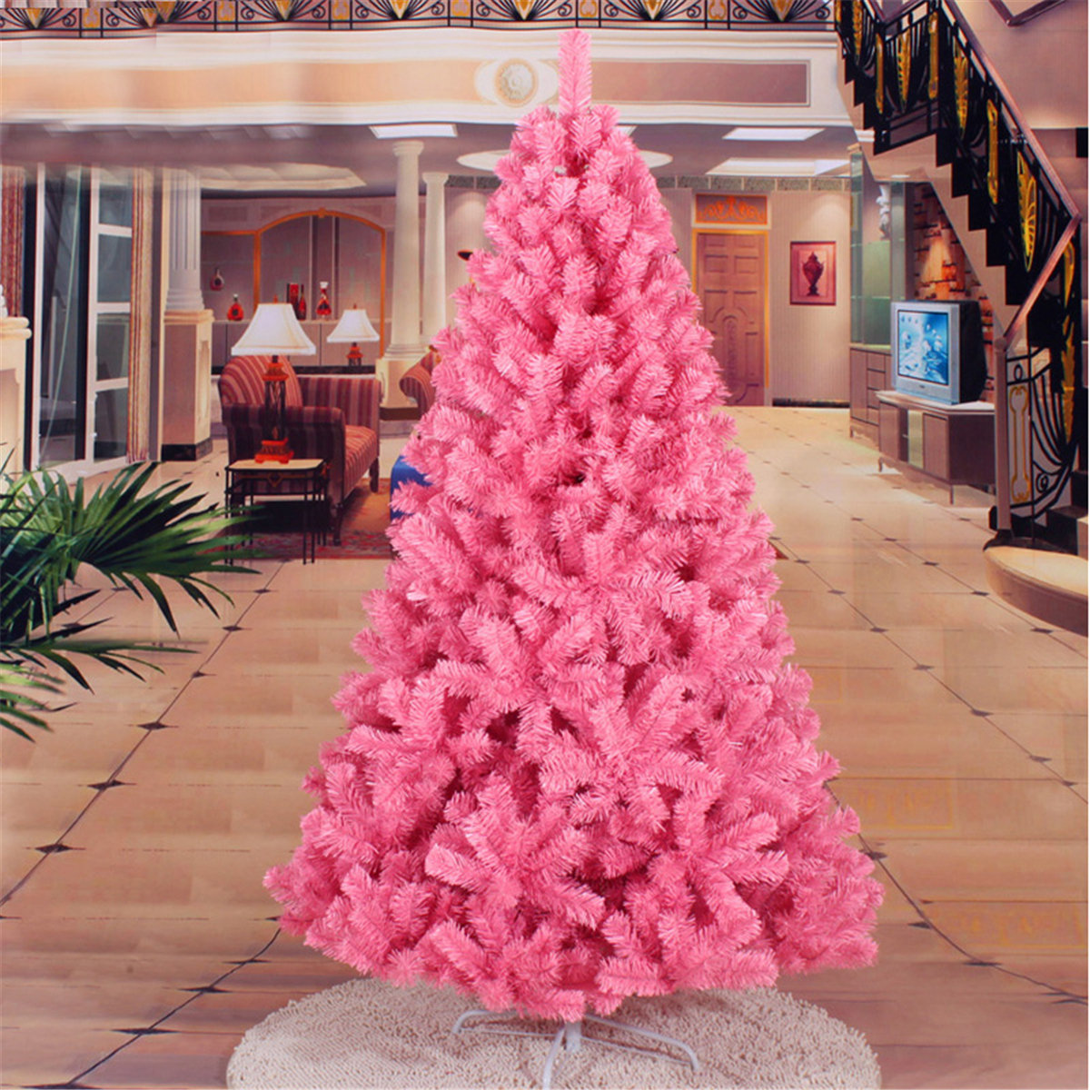 2ft 3ft 4ft 5ft Pink Artificial Christmas Tree DIY Decoration Stand Indoor