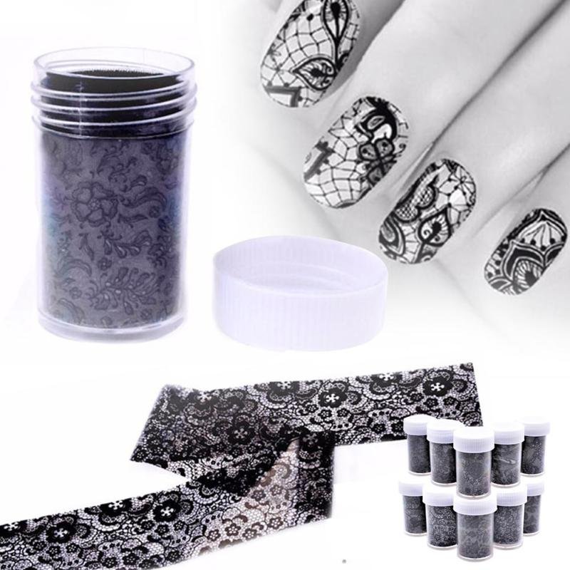 

Black Lace Pattern Nail Art Transfer Foil