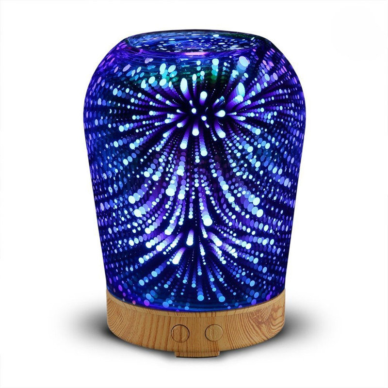 

DecBest 3D Fireworks Glass Aromatherapy Diffuser, White