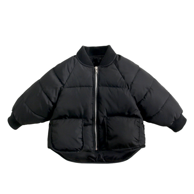 

Solid Color Girls Thick Coat For 3Y-11Y, White red black