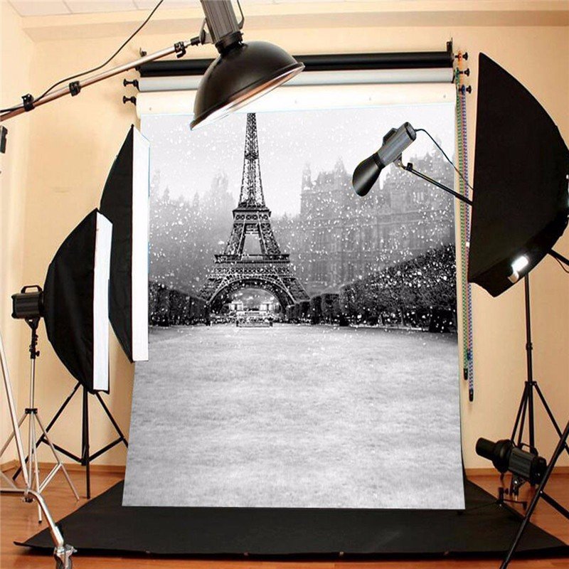 

3x5FT Snow Eiffel Tower Photography Background