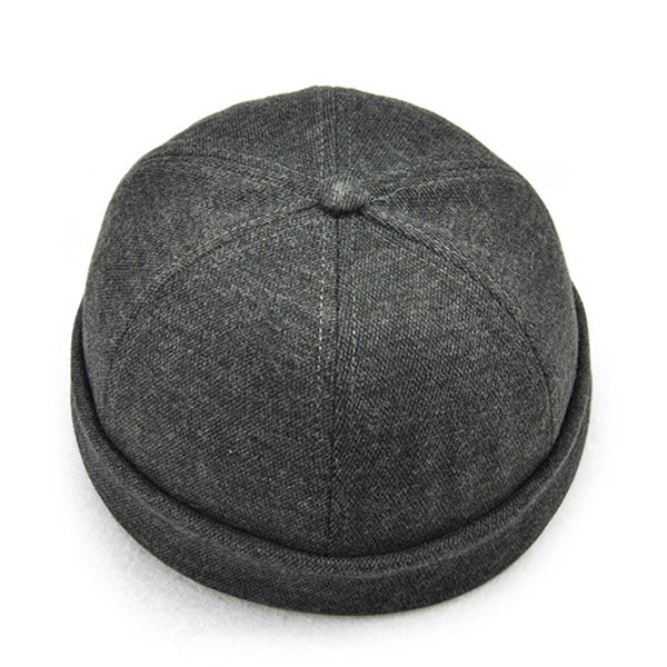 

Solid Skullcap French Bucket Cap, Black grey white blue