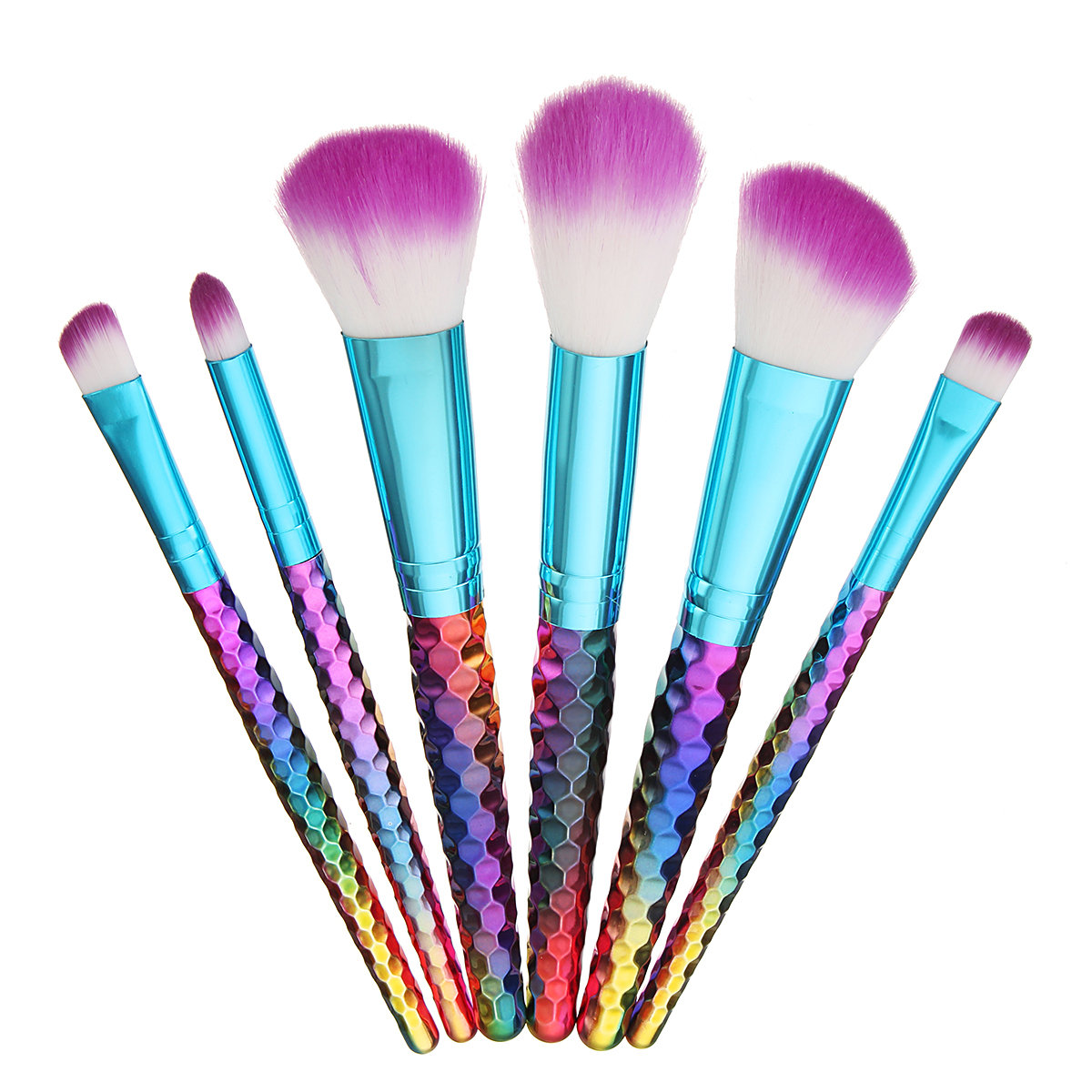 

6Pcs Rainbow Makeup Brushes Kit Makeup Foundation Eyeshadow Blusher Powder Blender Brush