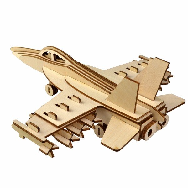 

Assembly 3D Woodcraft Jigsaw Aircraft Handcraft DIY Model IQ Challenger