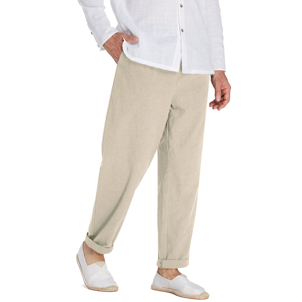 

100%Cotton Breathable Comfy Trousers, Dark grey navy khaki green