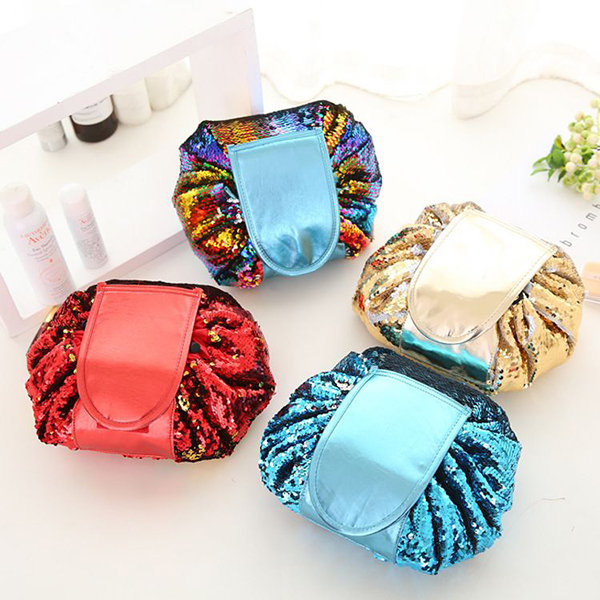 

Lazy Makeup Multifunction Portable Waterproof Travel Bag, Gold colorful