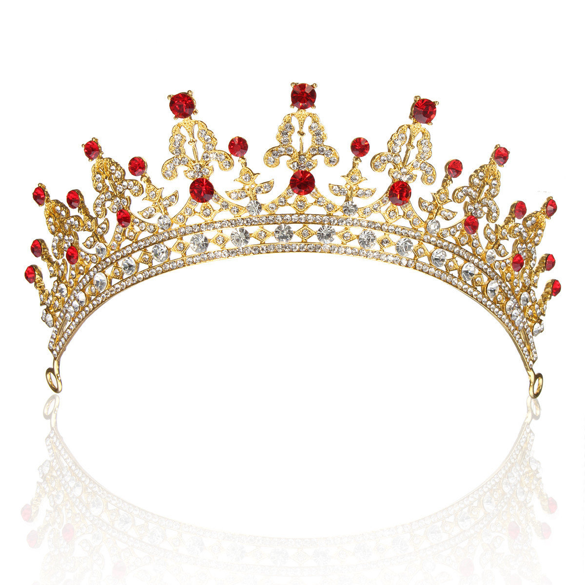 

Bride Crystal Rhinestone Crown Vintage Wedding Bridal Headband QueenTiara Hair Accessories, Silver gold