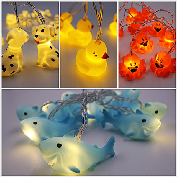 

1.8M 10 LEDs Cute Animals String Lights Battery Powered Wedding Home Decoration, White
